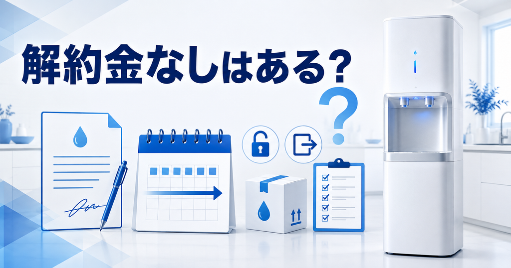 浄水型ウォーターサーバーで解約金なしはある?契約前に見る条件の一覧